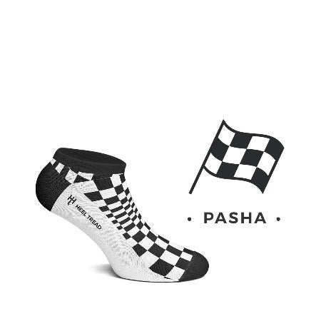 Pasha Black/White Low Heel Tread Socks Canada - GaragePassions.ca