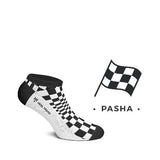 Pasha Black/White Low Heel Tread Socks Canada - GaragePassions.ca